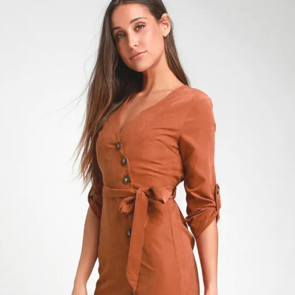 J GEE Button up midi dress In Light Brown. Size medium NWT - Picture 5 of 13